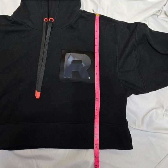 POKEMON Team Rocket HQ Collection black crop boxy hoodie fleece‎ sweatshirt S - Picture 10 of 12